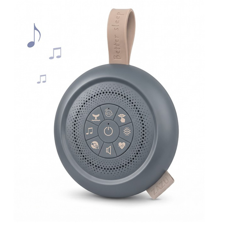 Zazu Oplaadbaar Muziekdoosje Met Huilsensor Suzy de Luxe Blauw-Grijs, muziekdoosje met huilsensor in blauw-grijs