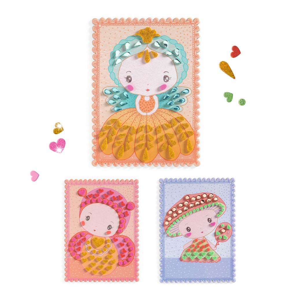 Djeco Mozaïek Stella & Co in miniatuurformaat met uitsparing voor een lijstje, De Gele Flamingo
