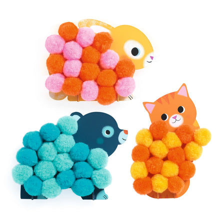 Djeco Knutselset Pompomcollage | Dieren