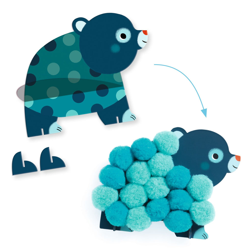 Djeco Knutselset Pompomcollage | Dieren