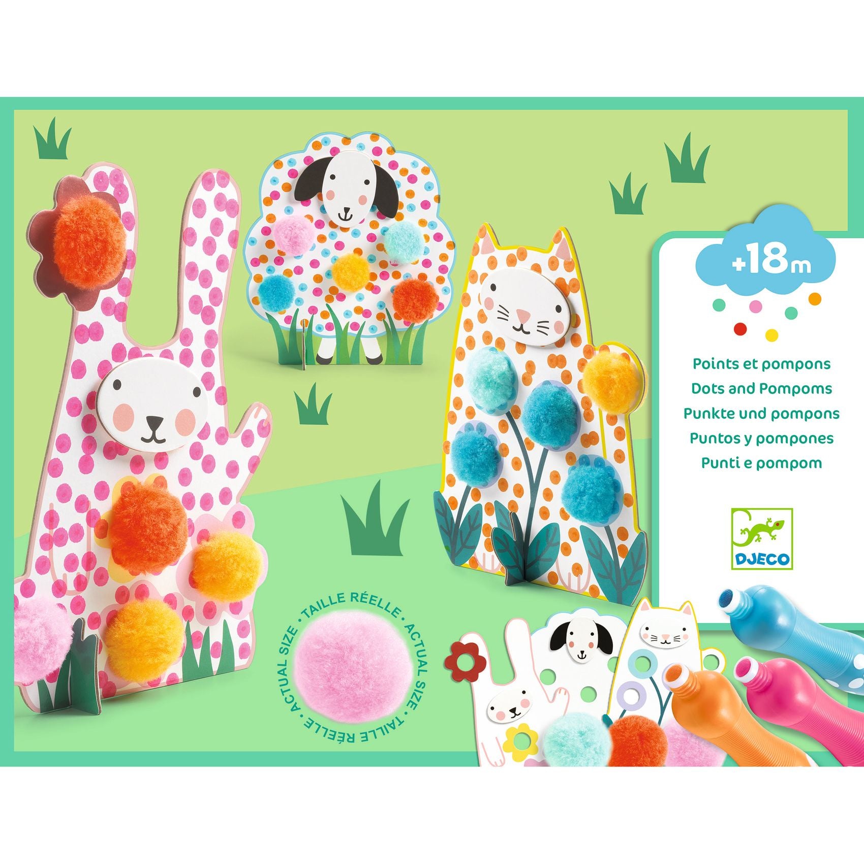 Djeco Knutselset Puntjes & Pompons | In het Gras