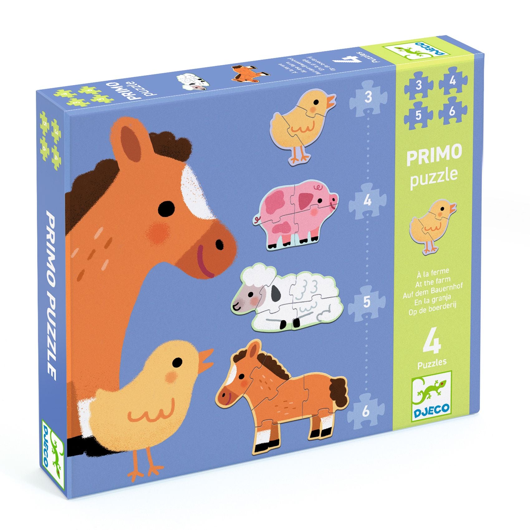 Djeco Set van 4 Puzzels | Op de Boerderij