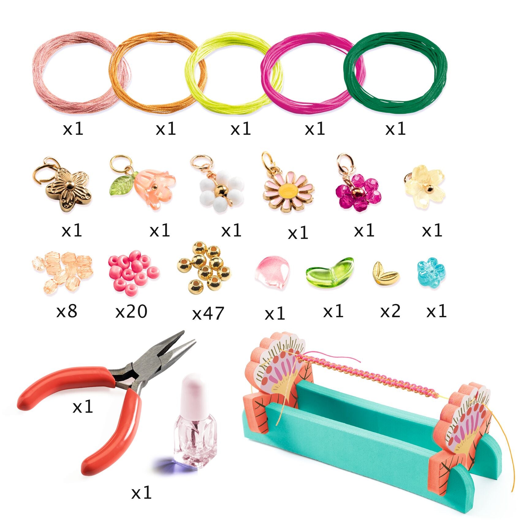 Djeco Sieradenset | Macramé Armbanden Roze