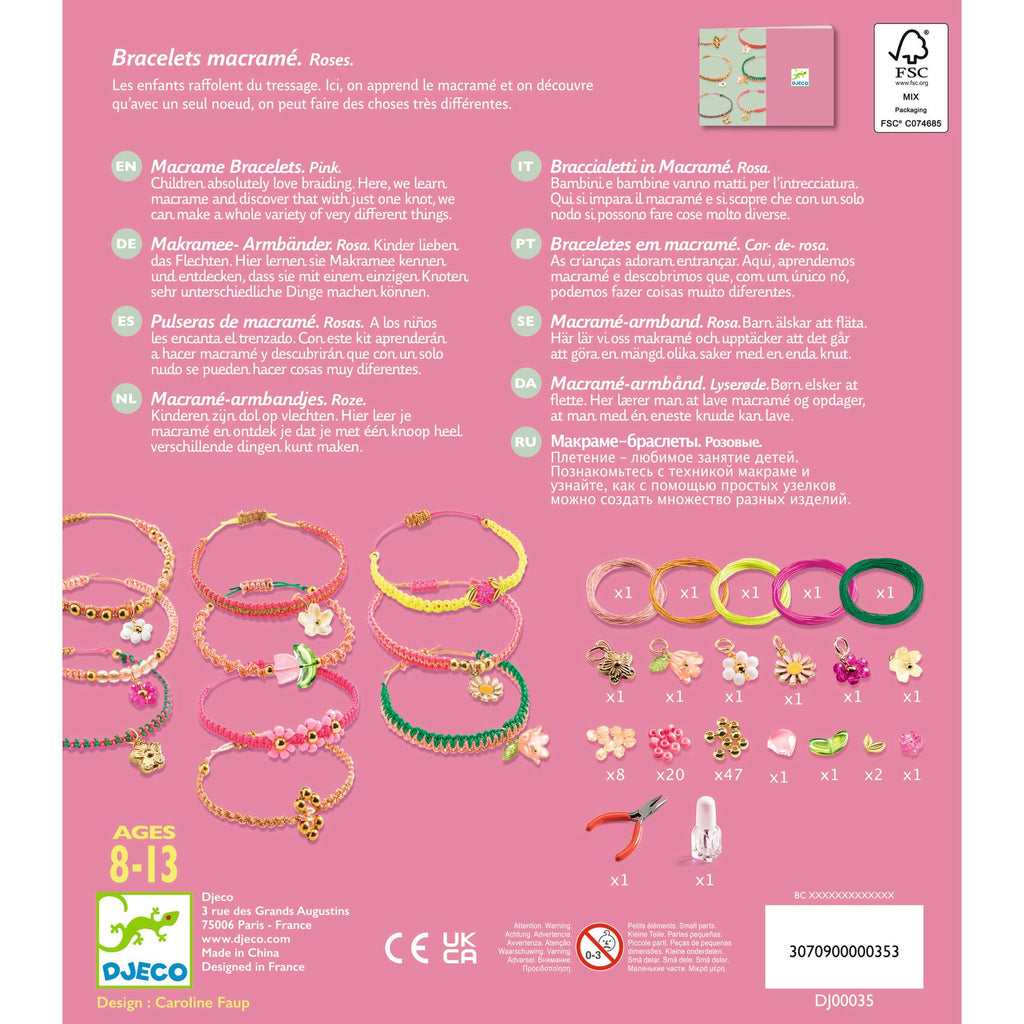Djeco Sieradenset | Macramé Armbanden Roze
