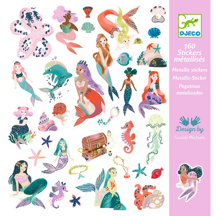 Djeco Stickerset 160 Stickers | Glinsterende Zeemeerminnen