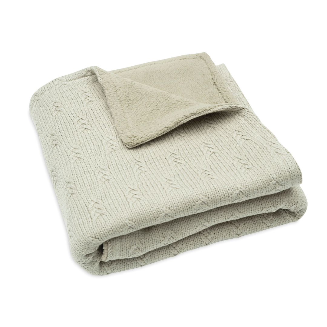 * Jollein Wiegdeken 75x100cm | Grain Knit Olive Green / Velvet