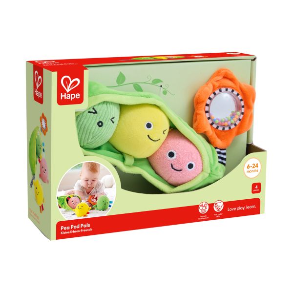 Hape Rammelaar Pea Pod Pals | 3 Zachte Erwtjes