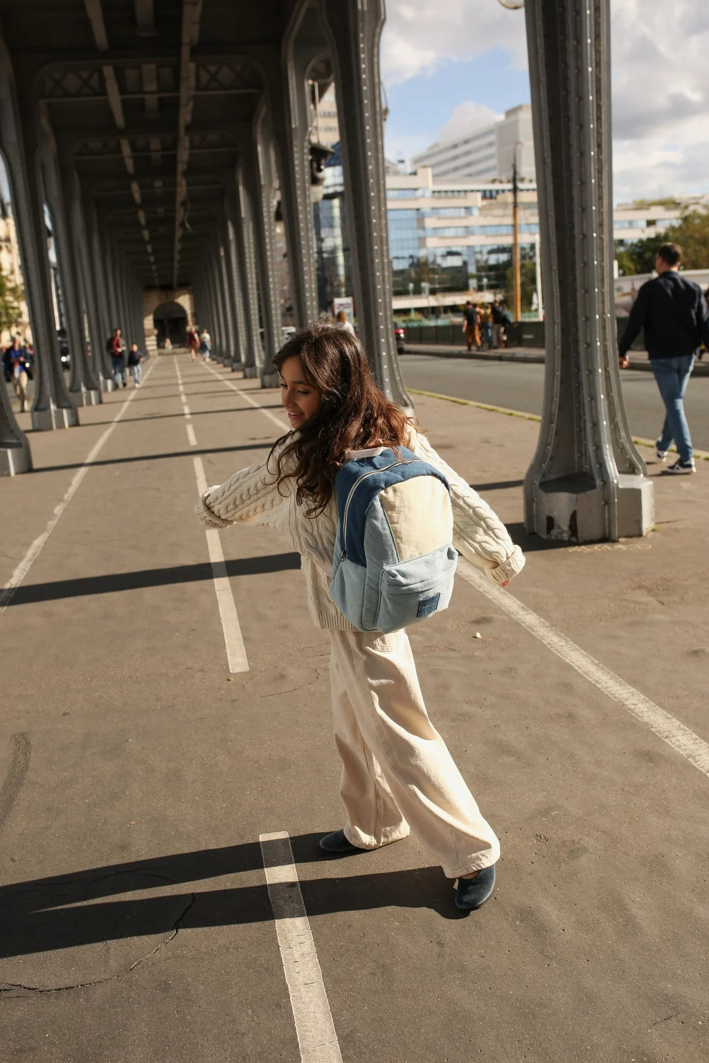 Studio Noos Midi Rugzak 35x25x14 cm | Denim Patchwork