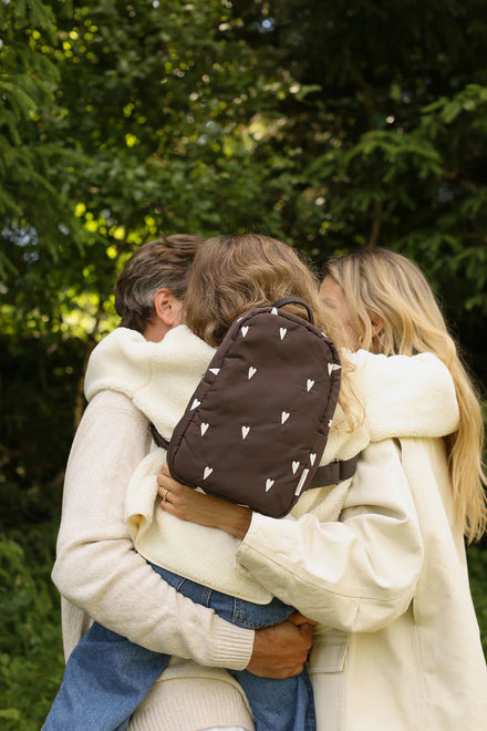 Studio Noos Mini Rugzakje Brown Puffy Hearts