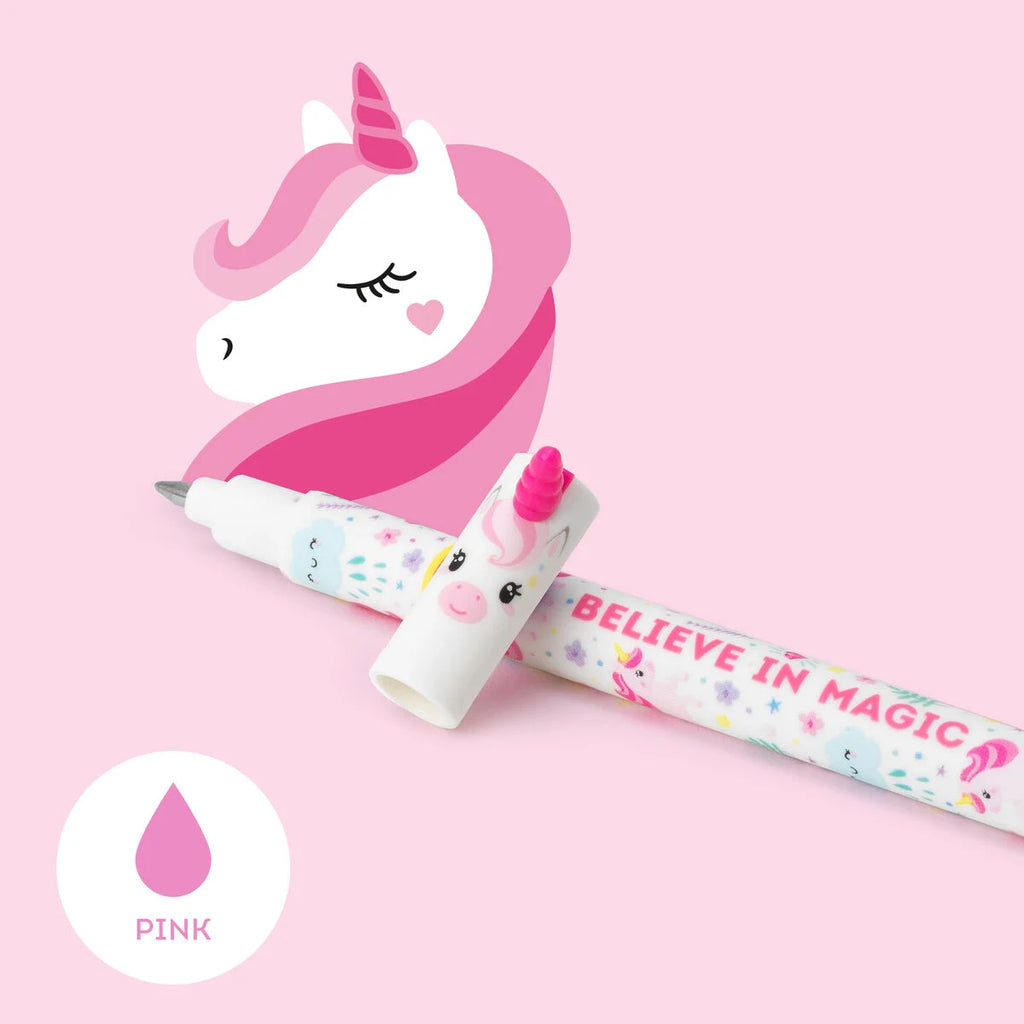 Legami Uitwisbare Erasable Gelpen Unicorn 0,7 mm | Roze Inkt