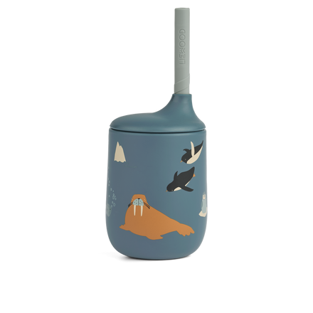 Liewood Ellis Printed Sippy Cup 230ml | Arctic Sea / Ocean View