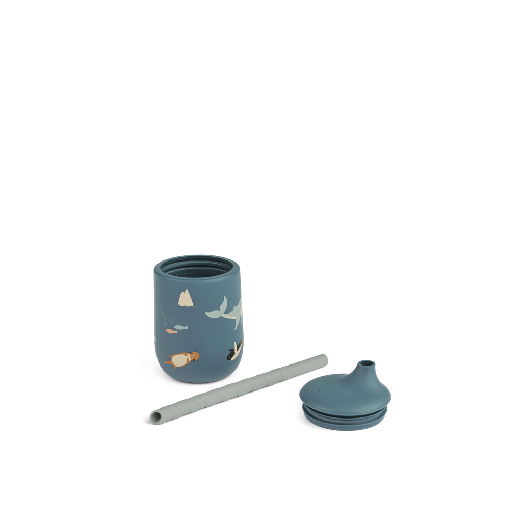 Liewood Ellis Printed Sippy Cup 230ml | Arctic Sea / Ocean View