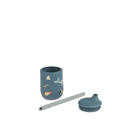 Liewood Ellis Printed Sippy Cup 230ml | Arctic Sea / Ocean View