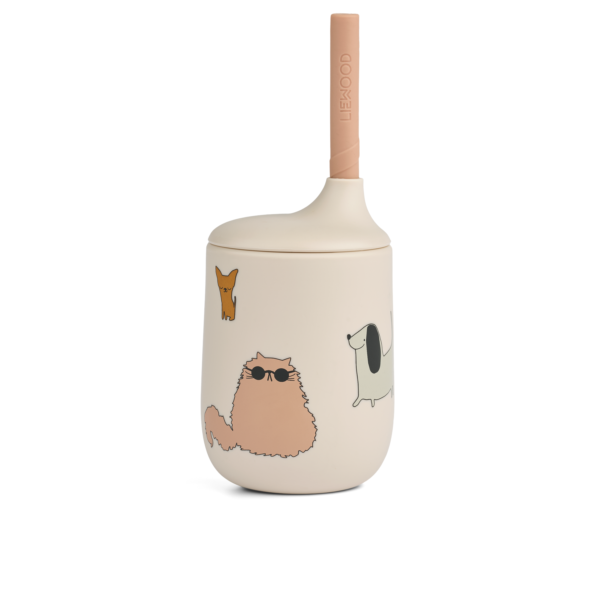 Liewood Ellis Printed Sippy Cup 230ml | Cats And Dogs / Sandy