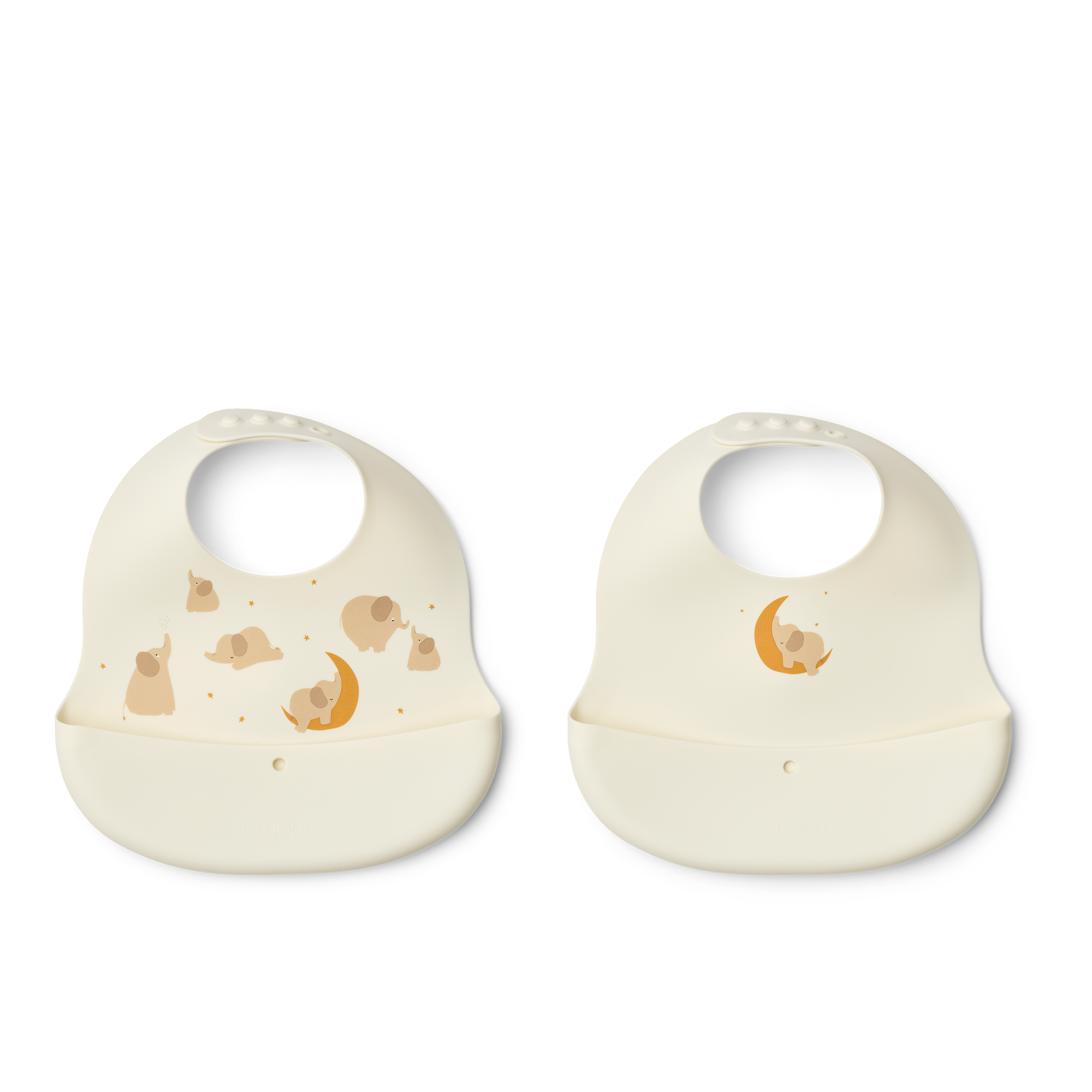 Liewood Ember Printed Slab 2-Pack | Elephant / Creme De La Creme