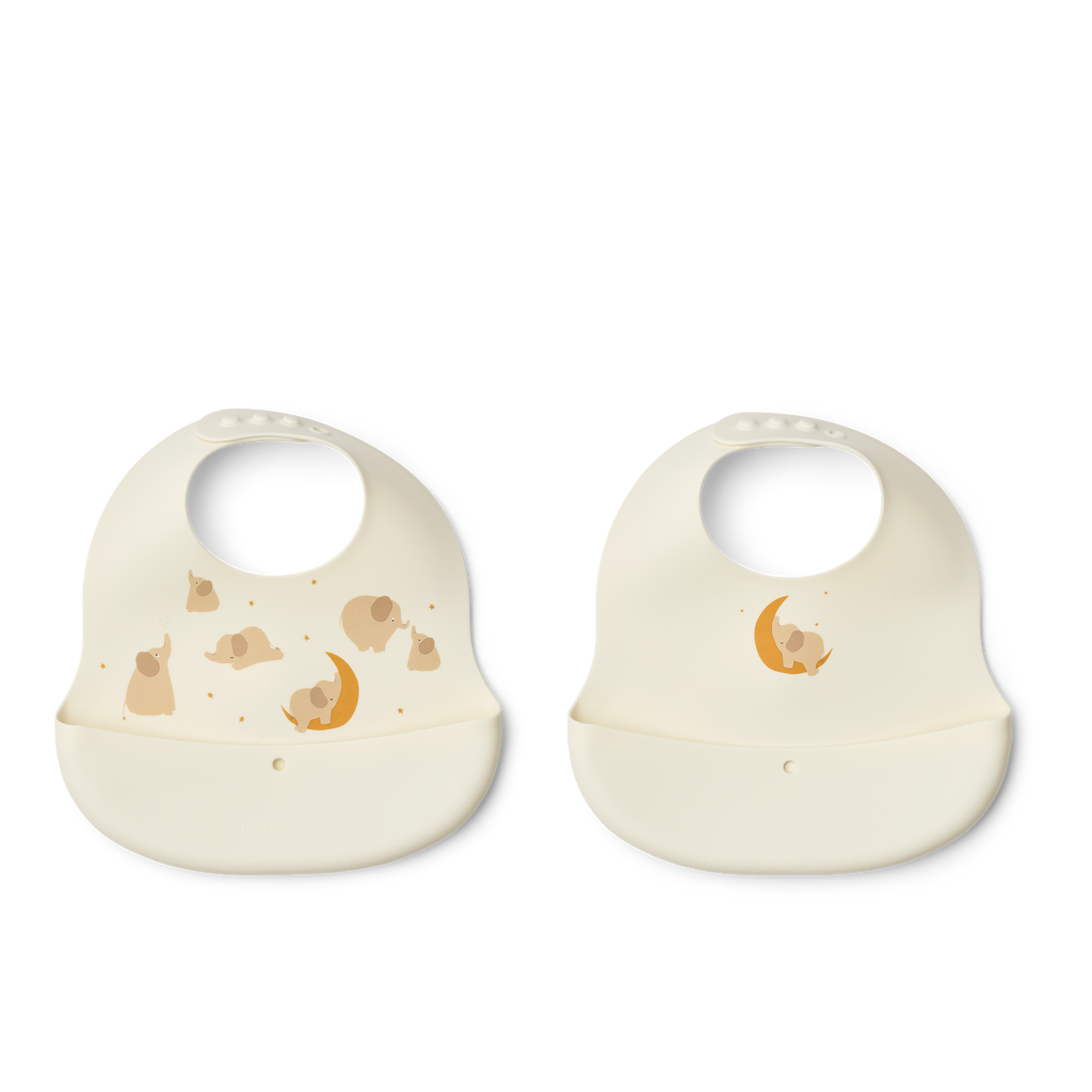 Liewood Ember Printed Slab 2-Pack | Elephant / Creme De La Creme