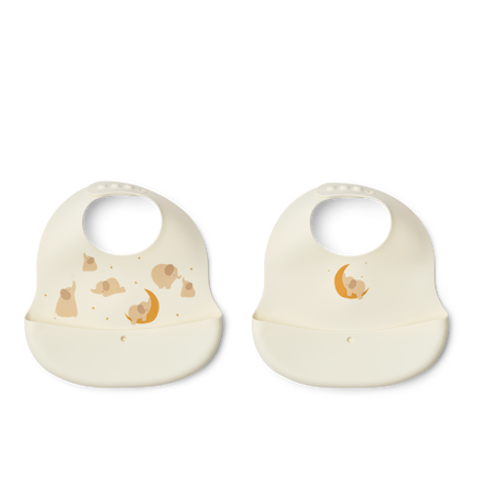 Liewood Ember Printed Slab 2-Pack | Elephant / Creme De La Creme