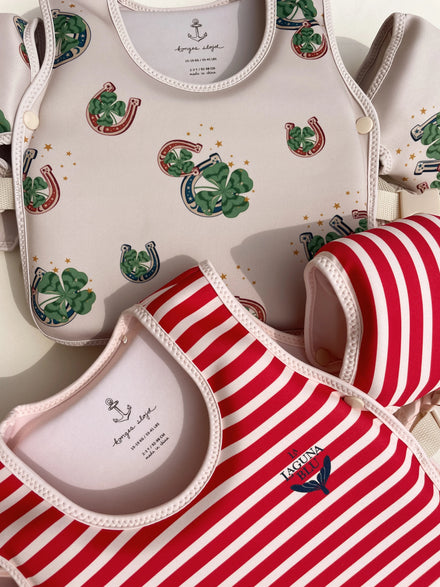 Konges Sløjd Hollis Puddle Jumper Zwemvest Met Zwembandjes | Stripe Rouge