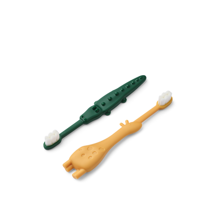 Liewood Fabio All Together Kleuter Tandenborstel | Yellow Mellow / Garden Green