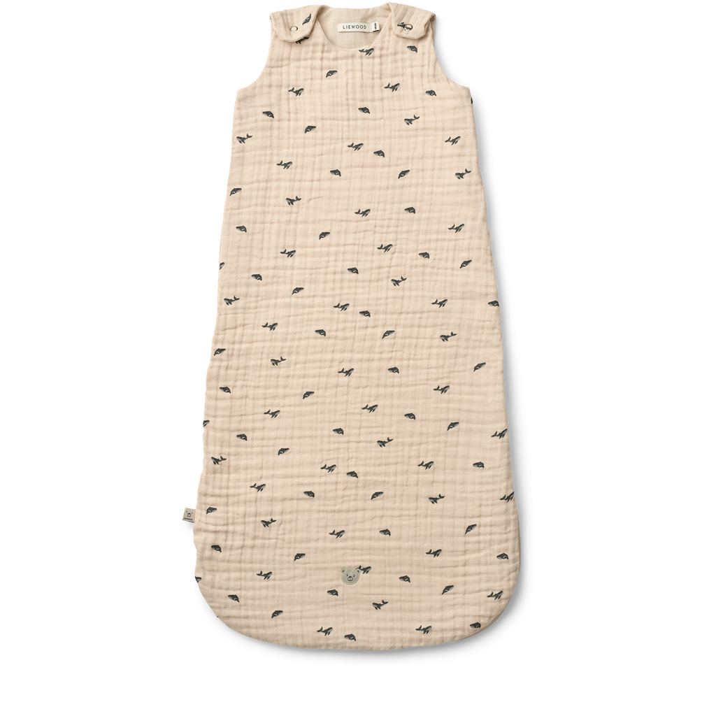 Liewood Flora Printed Slaapzak 0M+ | Mini Whale / Sandy