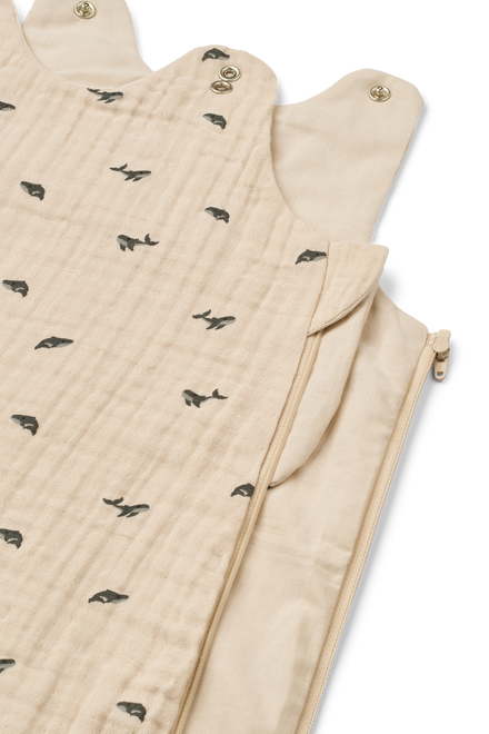 Liewood Flora Printed Slaapzak 0M+ | Mini Whale / Sandy