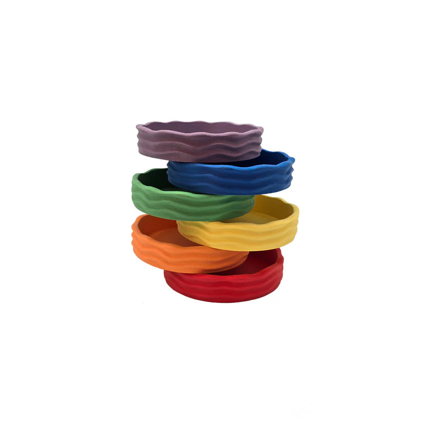 Grennn Wave Bakjes 6 stuks | Regenboog Set