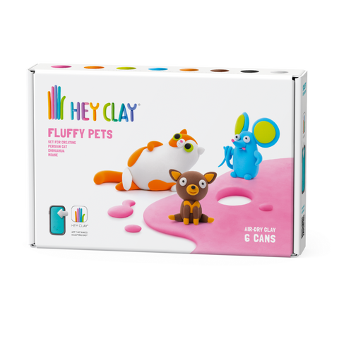 HeyClay 6 Potjes Speelklei | Pluizige Huisvriendjes