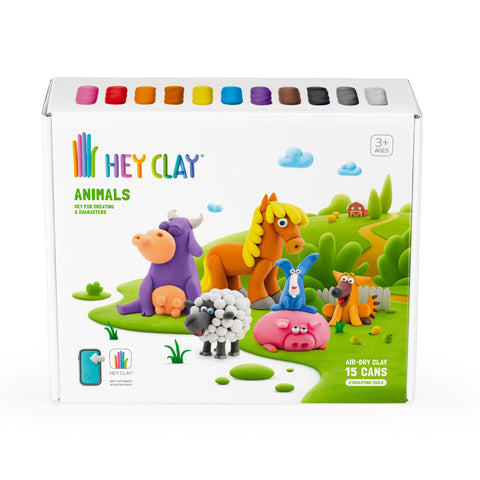 HeyClay 15 Potjes Speelklei | Animals