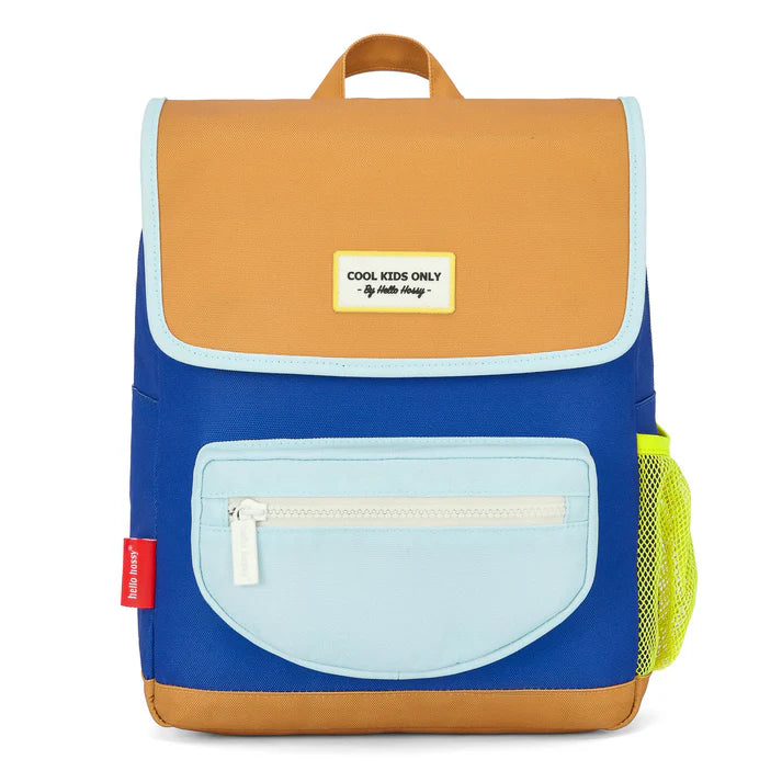 Hello Hossy Rugzak Mini Blue Canyon 2-5Y kleuterrugzak - vooraanzicht met print