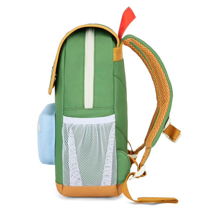 Hello Hossy Rugzak Mini Green Lake 2-5Y kleuterrugzak - achterzijde met schouderriemen