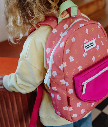 Hello Hossy Rugzak Peachy Bloom +6Y kinderrugzak - detail van de print