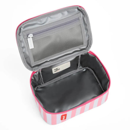 Hello Hossy lunchtas Pink Stripes zijaanzicht met draaghandvat