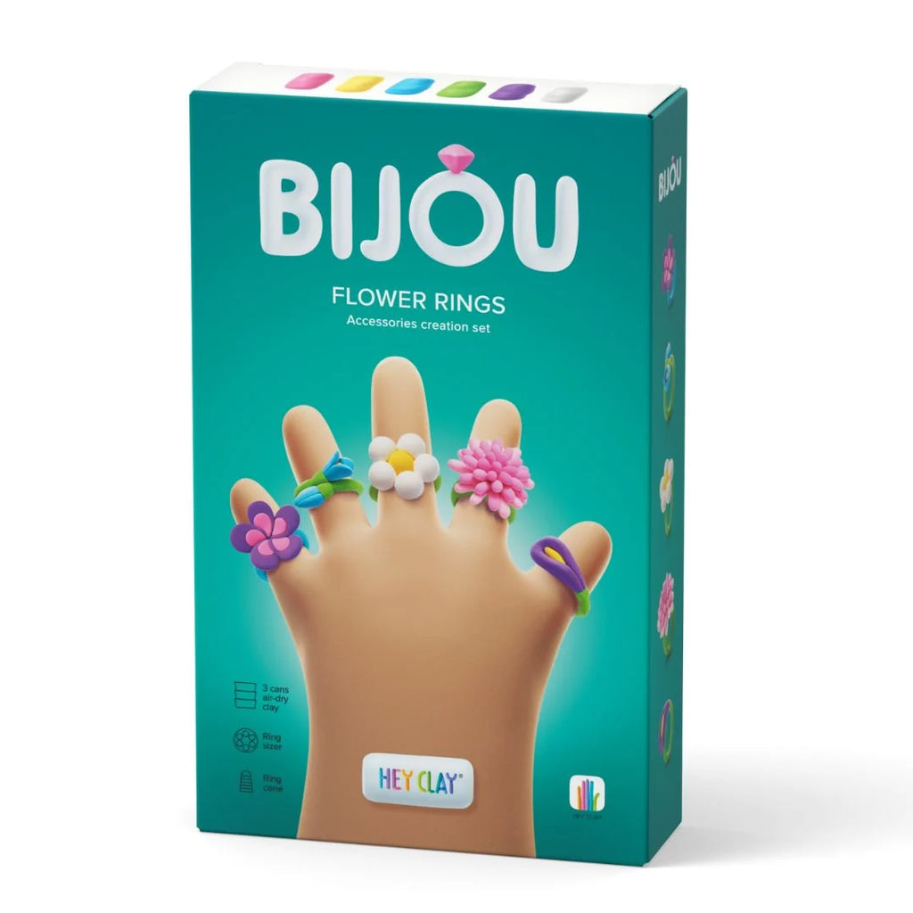 HeyClay Bijoux Rings Boetseerklei | Bloemen (3 potjes)