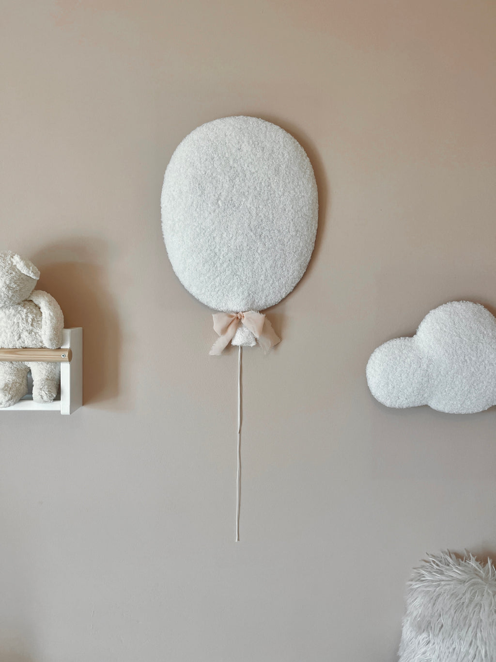 Little Loua Bouclé ballonnen wanddecoratie Big  | wit of beige
