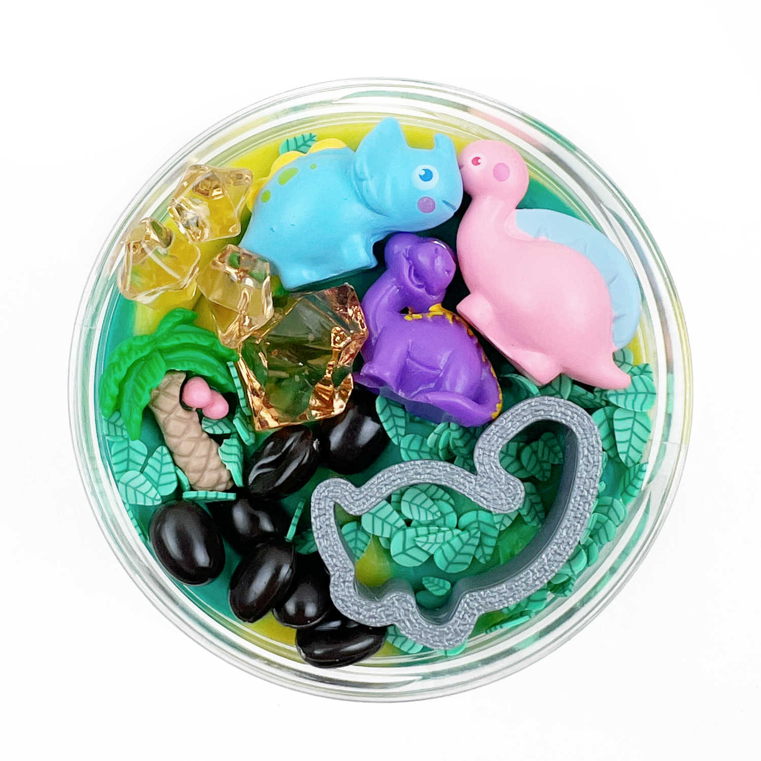 Invitation to Imagine Dinosaur Surprise Pot met gele en groene speelklei en dinovriendjes, De Gele Flamingo