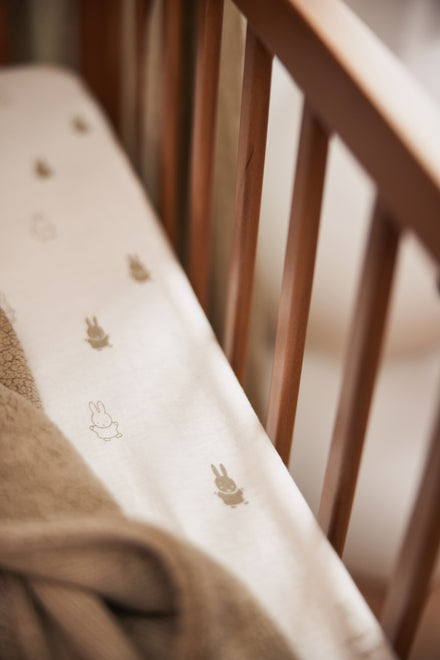 * Jollein Hoeslaken Jersey 60x120cm Happy Miffy | Olive Green