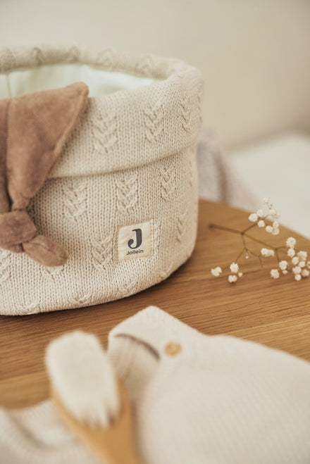 * Jollein Opbergmand Voor Commode 14x18cm | Grain Knit Oatmeal
