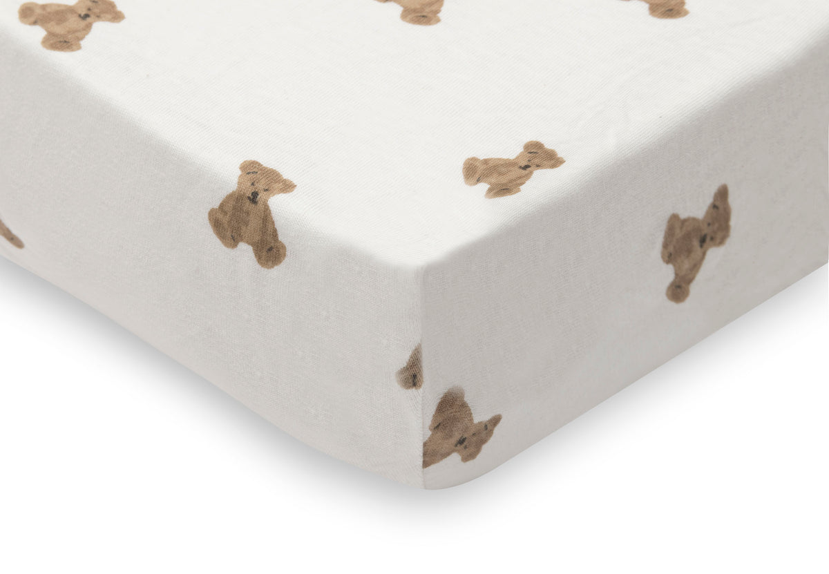 Jollein hoeslaken jersey met Mini Teddy Bear print voor een ledikantmatras