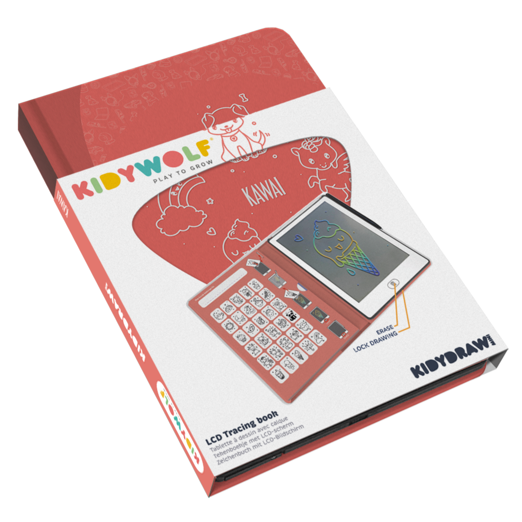 Kidywolf Kidydraw-Mini Tablet 30 Tekeningen | Tekenbord Kawai