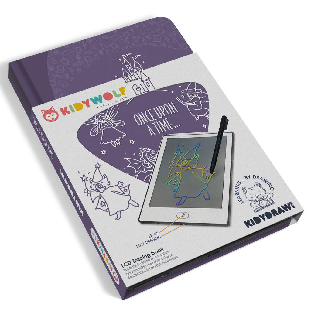 Kidywolf Kidydraw-Mini Tablet 30 Tekeningen | Tekenbord 30 Sprookjes