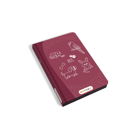 Kidywolf Kidydraw-Mini Tablet 30 Tekeningen Tekenbord Huisdieren, het tekenbord van een andere kant