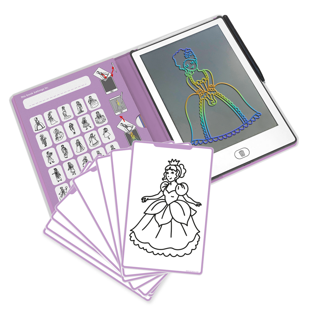 Kidywolf Kidydraw-Mini Tablet 30 Tekeningen | Tekenbord Prinses