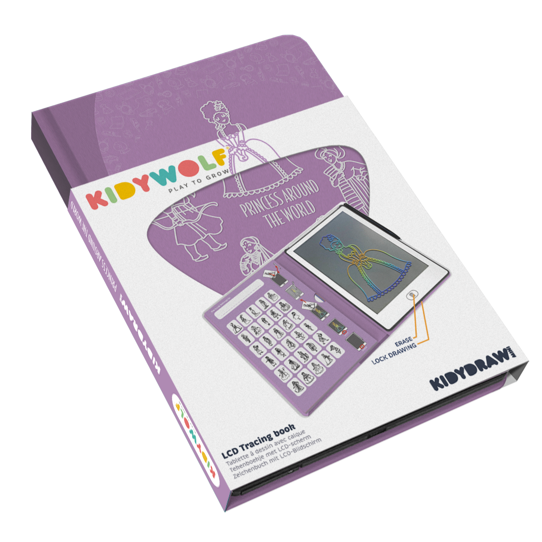Kidywolf Kidydraw-Mini Tablet 30 Tekeningen | Tekenbord Prinses