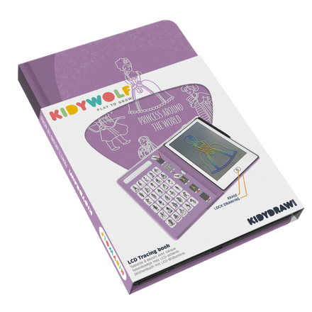 Kidywolf Kidydraw-Mini Tablet 30 Tekeningen | Tekenbord Prinses