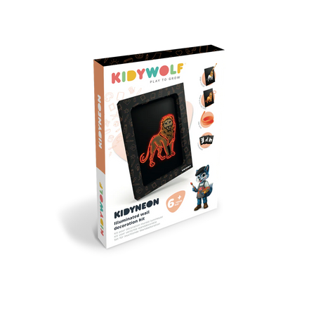 * Kidywolf Kidyneon Light-Up Wall Art Craft Kit | Animals