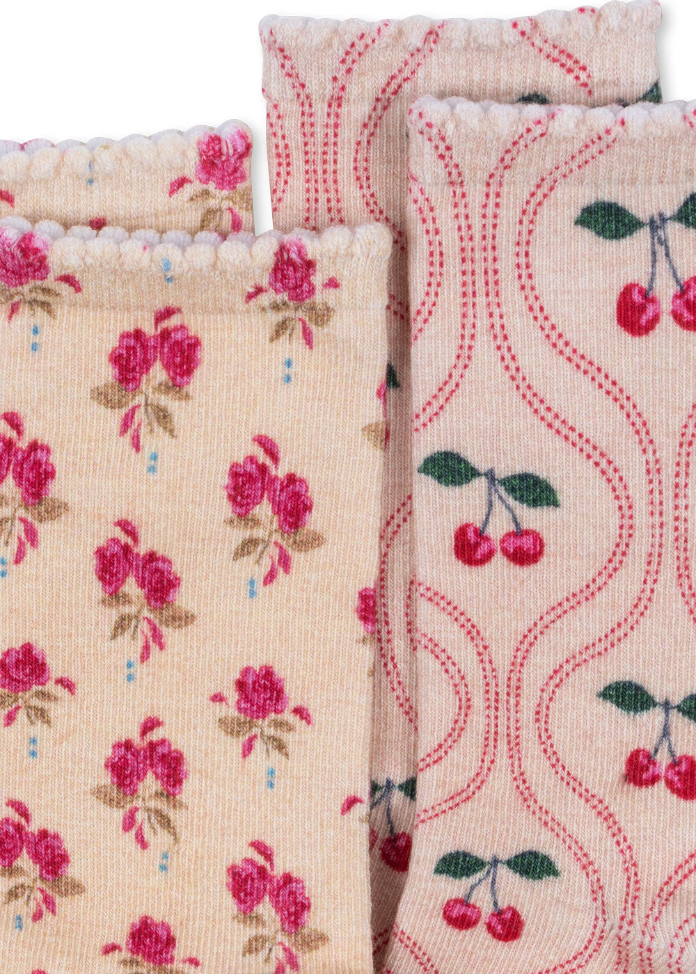 * Konges Sløjd Printed Sokken 2ST | Cherry Mix