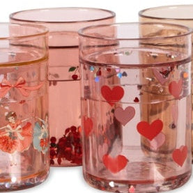 * Konges Sløjd Glitter Drinkbekers 4ST | Rose Multi