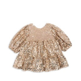 * Konges Sløjd Lila Sequins Bow Jurk | Gold Glitter