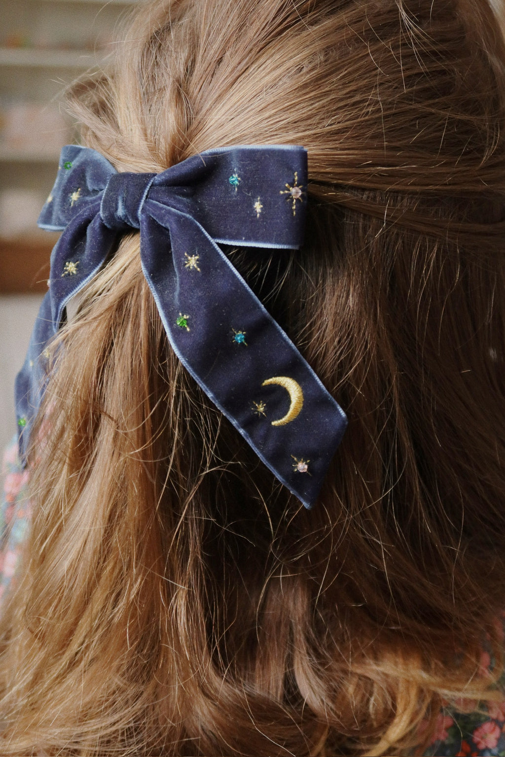 * Konges Sløjd Velvet Bow Pearly Haarspeldje | Navy Blazer