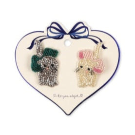 * Konges Sløjd Bow Kitty Beaded Haarspeldje 2ST | Bow Kitty